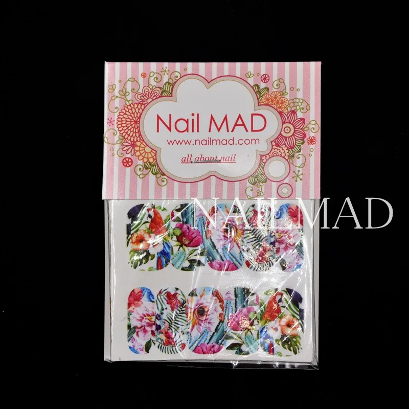 24 шт. водные переводки для ногтей с тропическим фламинго|nail water decals|water decalsnail art tattoo