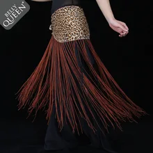 Спандекс костюмы для танца живота старший сексуальный леопардовый кисточкой танец живота пояс для женщин танец живота хип шарф аксессуары