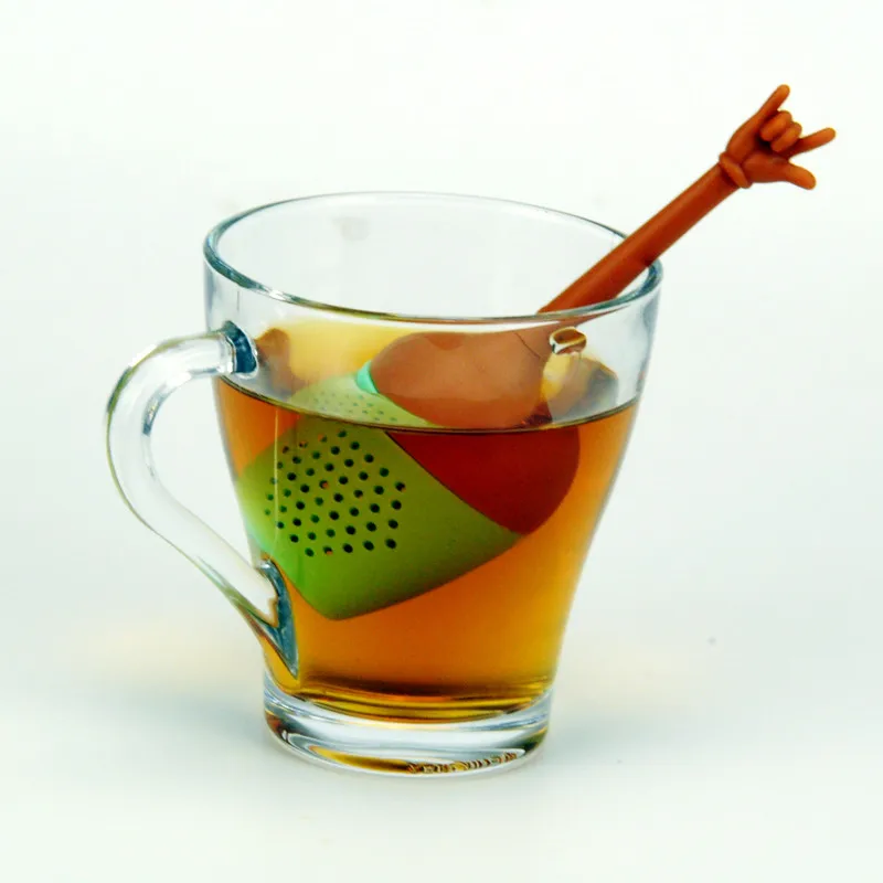 

Silicone Tea infuser Funny Gestures Tea Strainer FDA Grade Loose Leaf Herbal Spice Holder chinese Tea Brewing Tools