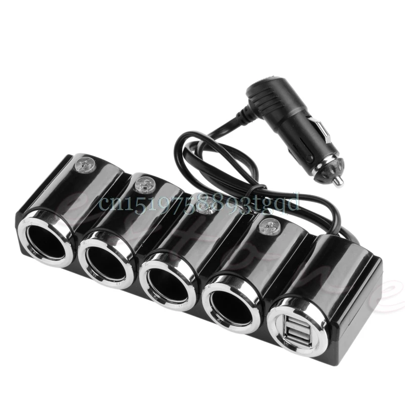 

USB 4 Way Car Cigarette Lighter Socket Splitter Charger Power Adapter DC 12V-24V