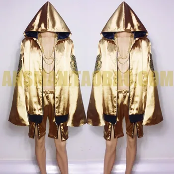 

2019 new hip hop wind nightclub male singer DJ DS golden hip hop baseball uniform jacket stage performance coat costumes