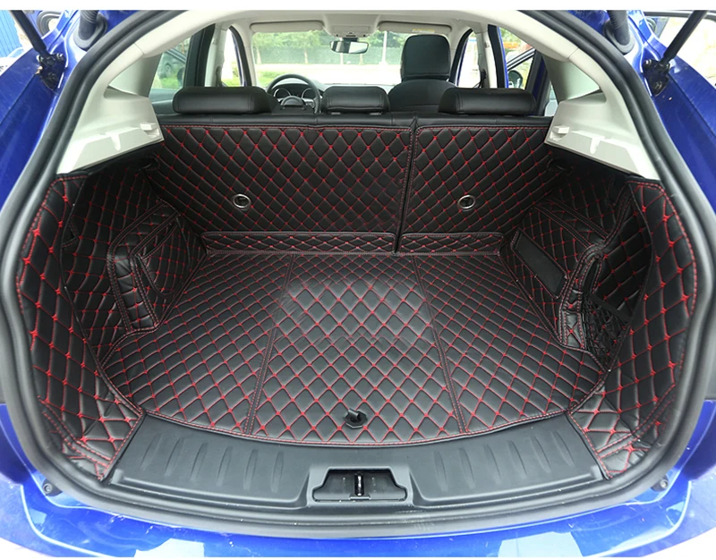 

lsrtw2017 luxury fiber leather car trunk mat for jaguar e-pace 2017 2018 2019 2020 cargo mat