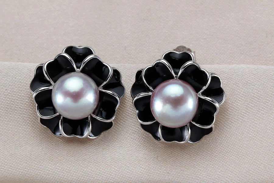 Однотонное женское кольцо из стерлингового серебра S925, модное, высокое качество, ааааа, настоящий натуральный пресноводный жемчуг, цветок, свадебные ювелирные изделия Lindo