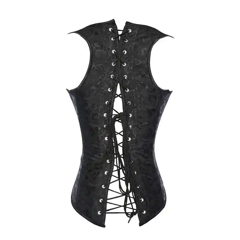 Black Steel Boned Waist Trainer Corset Burlesque Costume Overbust Corsets And Bustiers Top Underbust Satin Steampunk Corset Sexy (7)