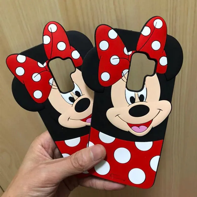 

3D Cartoon Minnie Mickey Mouse Phone Cover For Samsung Galaxy S9/S9 Plus Case Soft Silicone Rubber Back Cover S9+ S9 Plus Coque