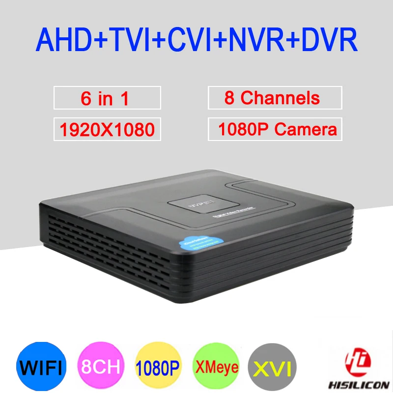 

Hi3521A XMeye 8 Channel 8CH 1080P Surveillance Video Recorder 6 in 1 Hybrid Wifi Onvif MINI NVR TVI CVI AHD DVR Free Shipping