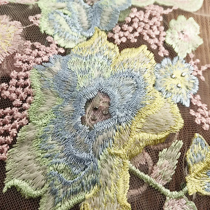 Embroidered Flower Patch Embroidery Beaded Applique Lace Patches For Clothing Wedding (7)