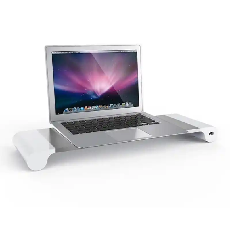 Aluminum Space Bar Laptop Computer Monitor Stand Holder Desk