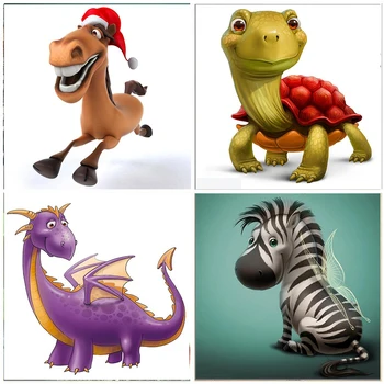 

5D Diamond Painting Cartoon Dinosaur Round Drill Embroidery Animal Home Decoration Mosaic Crystal Cross Stitch Handmade Gifts