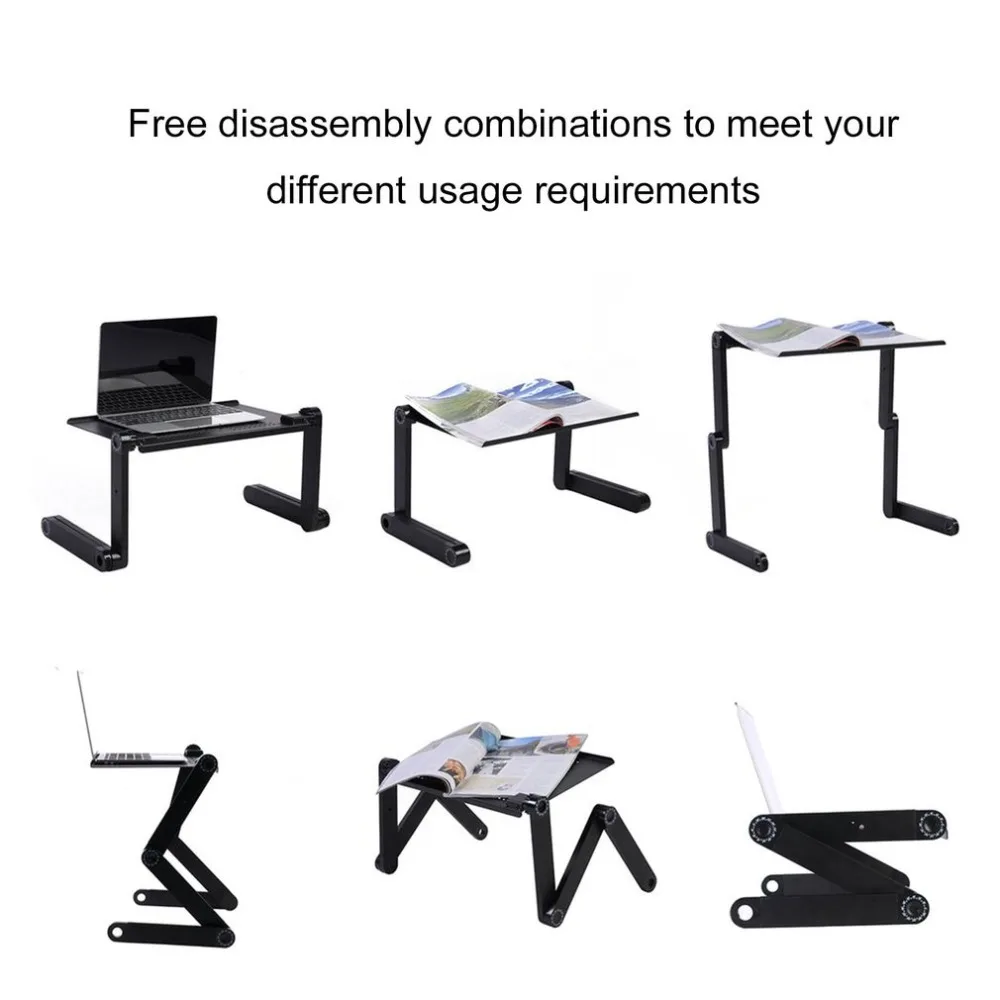 قابل للتعديل الألومنيوم مكتب للحاسوب شخصي الجدول مريح التلفزيون السرير Lapdesk صينية PC دفتر الجدول حامل مكتبي مع التبريد مروحة لوحة الماوس