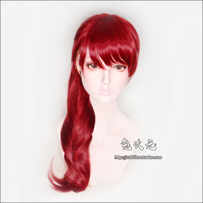 Anime Persona 5 P5R Yoshizawa Kasumi Cosplay Wigs Long Red Ponytail Heat Resistant Synthetic Hair Wig+ Wig Cap