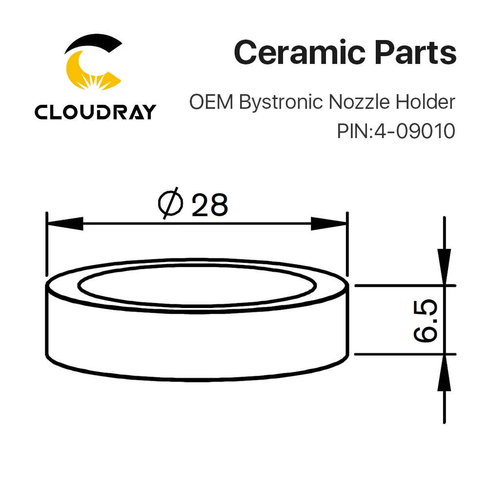 Cloudray OEM bystronic лазерный Керамика 4-09010 D28 H6.5 держатель насадок для волоконный лазер режущая головка