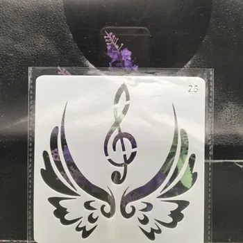 

13cm Wing Music Note DIY Layering Stencils Wall Painting Scrapbook Coloring Embossing Album Decorative Card Template