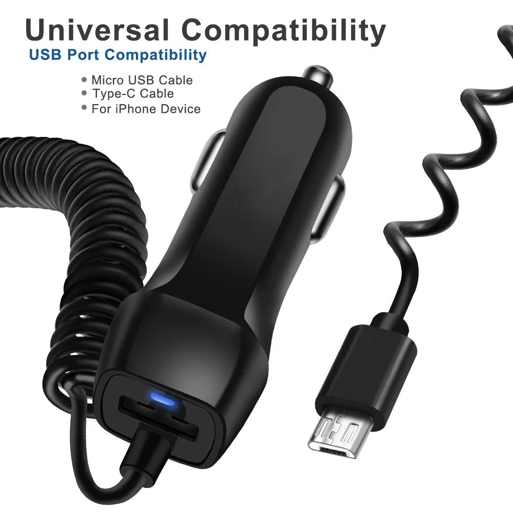 السيارات شحن سريع شاحن سيارة مع قابل للسحب كابل الهاتف شاحن مع مايكرو USB نوع C كابل ل فون X 8 7 سامسونج S9 S8 السيارات شحن سريع شاحن سيارة مع قابل للسحب كابل الهاتف شاحن مع مايكرو USB نوع C كابل ل فون X 8 7 سامسونج S9 S8