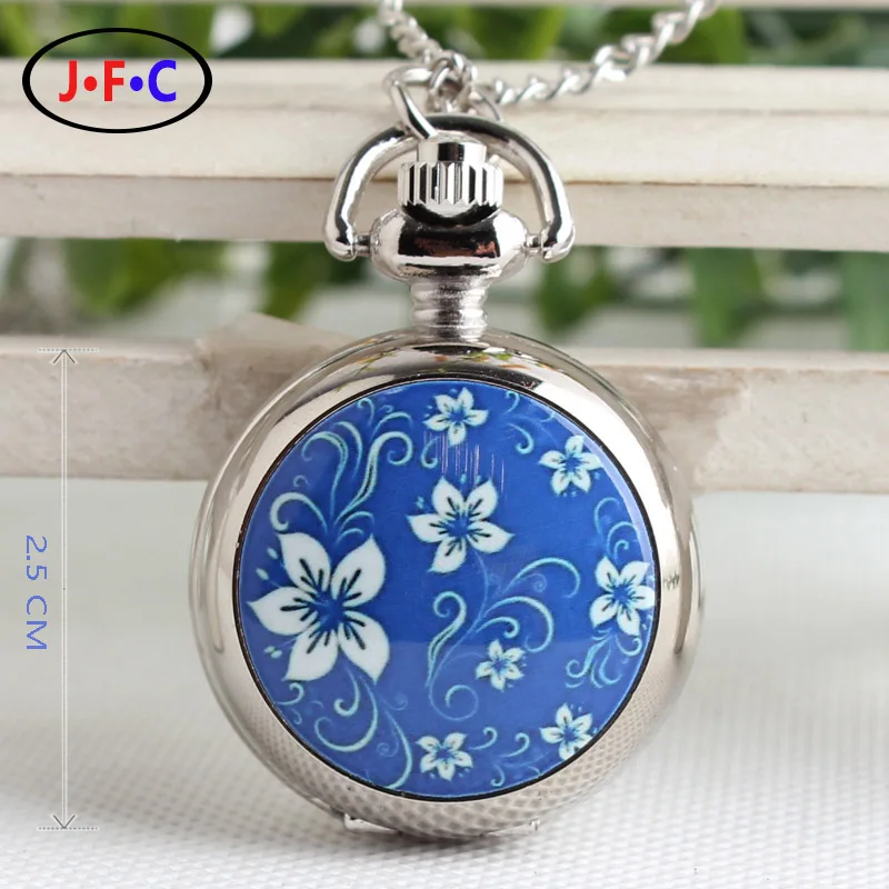 Enamel trumpet Quartz Pocket Watch for men and women students Chinese retro wind Tourbillon table of blue and white porcelain 2016 aladdin and the magic lamp watch the young men and women fashion quartz pocket watch table birthday gift ds262
