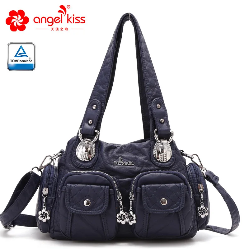 Angelkiss Роскошные Сумки женские Сумки Дизайнерская мягкая кожаная сумка летняя сумка через плечо Женская Повседневная сумка - Цвет: Blue