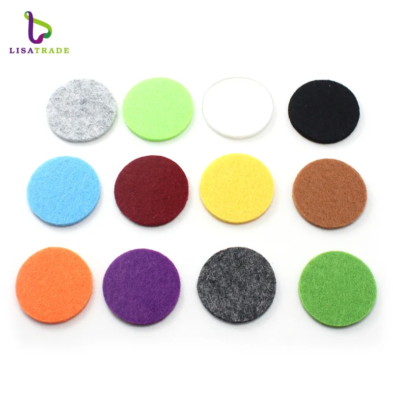 

20pcs/lot Colorful Aromatherapy Felt Pads 30mm Fit for 33mm Essential Oil Diffuser Perfume Locket Floating Locket LSPA02*20