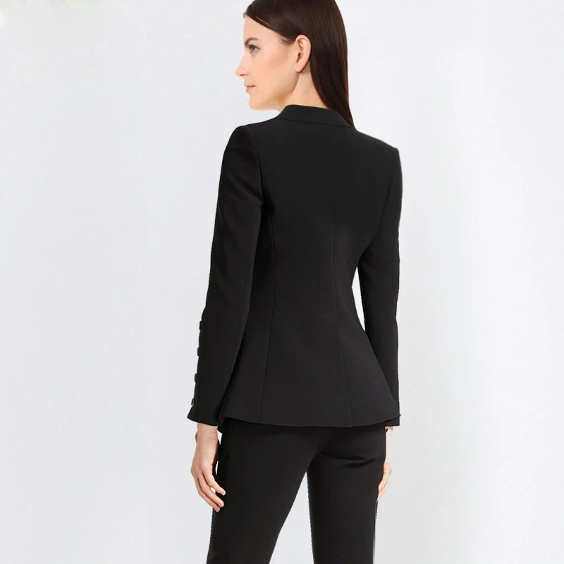 Fashion White and Black Pant Suits 2018 Autumn Winter Women Office Business Formal Party 2 Pieces Set Fashion White and Black Pant Suits 2018 Autumn Winter Women Office Business Formal Party 2 Pieces Set