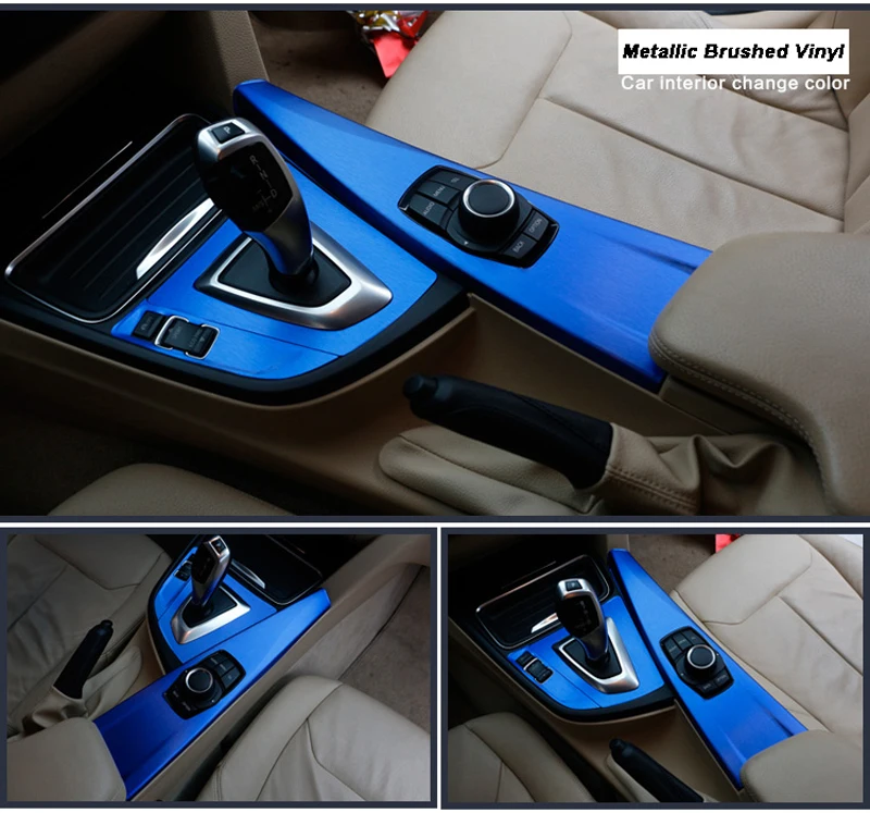 

Blue Chrome Metallic Brushed Aluminum Vinyl Car Wrap Film Sticker Motorbike Car Body Decal Sticker Size:10/20/30/40/50x152CM