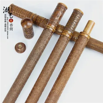 

Fine rosewood long joss stick cylinder engraving heart sutra incense tube with sweet fragrance box there are equipment wholesale