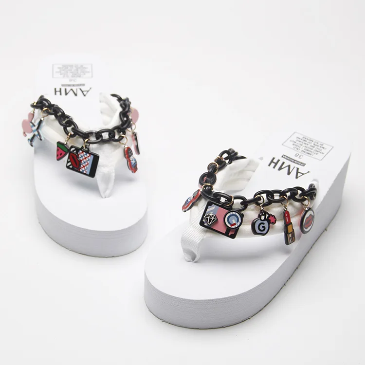 Korea White Wedge Slip On Flip Flops Slippers Womens Summer Antiskid Slipper Platform Shoes Cheap57
