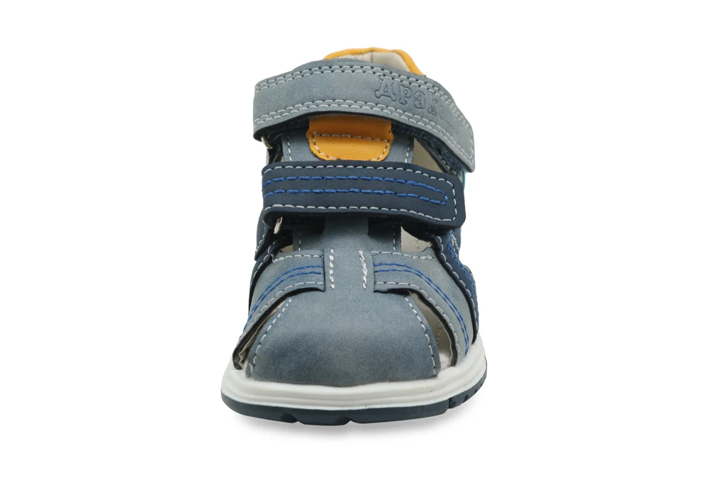 Apakowa Toddler Kids Summer Closed Toe Sandals Baby Boys Flat Heels Sandal for Boys Children's Beach Hook and Loop Outdoor Shoes