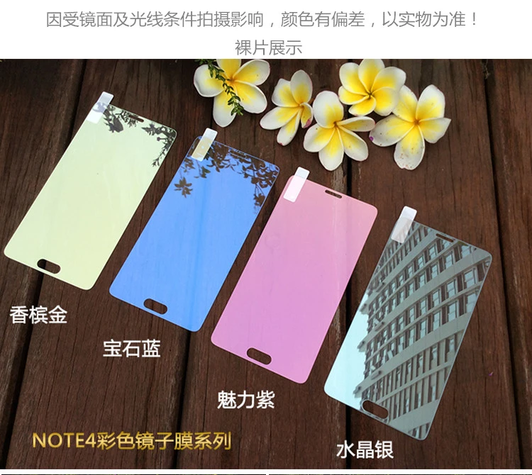 

For Samsung note 3/4/5 Colorized Mirror Plating Glass Guard Film Screen Protector For Note3 Note4 Note5 Toughened Glass Film