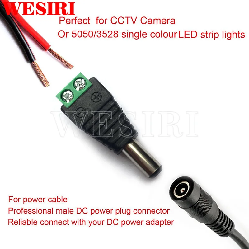 5 шт. женский+ 5 шт. Мужской DC разъем 2,1*5,5 мм, разъем питания кабель для подключения адаптера разъем для 3528/5050/5730/5630 Светодиодные ленты