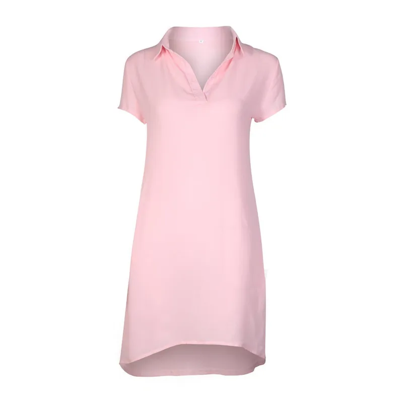2018-New-Fashion-Women-Summer-Dresses-Casual-Short-Sleeve-With-Pocket-Straight-Blue-Red-Dress-Female (4)