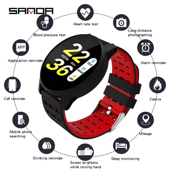 

Sanda new smart watch healthy sleep monitoring sports smart bracelet waterproof alarm clock Bluetooth step counter sports watch