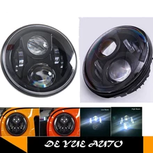 H4/H13 светодиодный налобный фонарь 7 дюймов круглые фары 87 Вт 4000/2400 люмен Hi/короче спереди и длиннее сзади) из 2 предметов цена для джипов внедорожник 4WD внедорожных транспортных средств