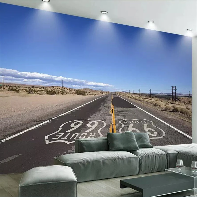 Фотообои beibehang 3D мечты Красивая пустыня дорога скала Каньон фотообои для