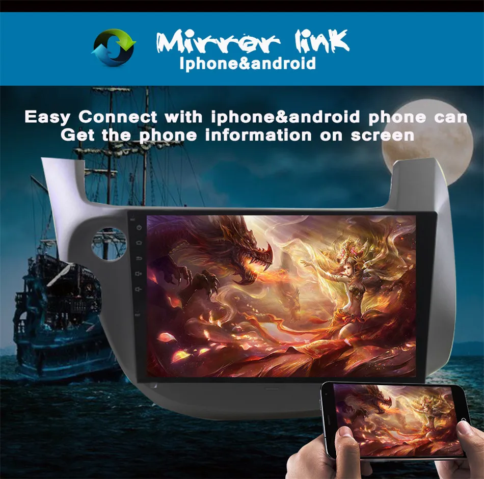 Perfect IPS 10.1" Octa 8 core 2G RAM 32 ROM 2 din Android 9.0 Car DVD GPS Navi For Honda fit 2007 2008 2009 2010 2012 13 Tape Recorder 13