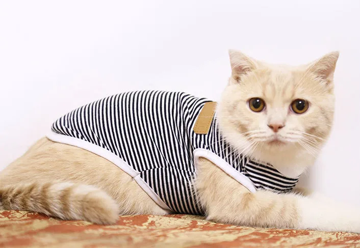 Pet собака, кошка, котенок одежда для маленьких собак футболки щенок спортивные футбольные Джерси кошка полосатый жилет наряд Весна Pet Пальто