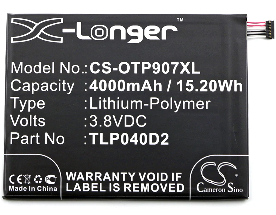 Высококачественный аккумулятор Cameron Sino TLP040D2 для Alcatel 9007T One Touch Pixi 3 7 OT