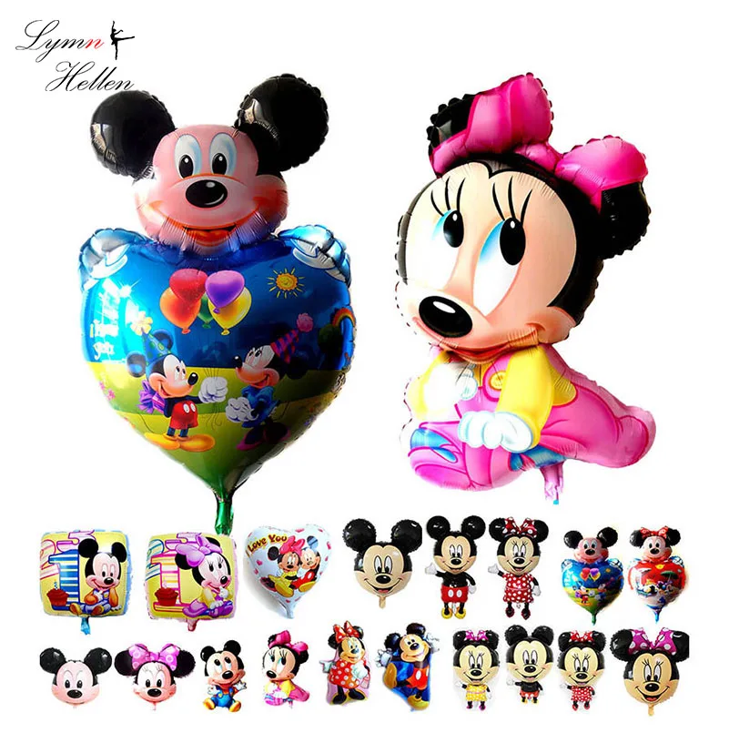 

Mickey Party Aluminum Foil Air Balls 3D Wedding Birthday Balloon Minnie Hot Cartoon Child Fun Squishy Kid Decor Gift New Toy