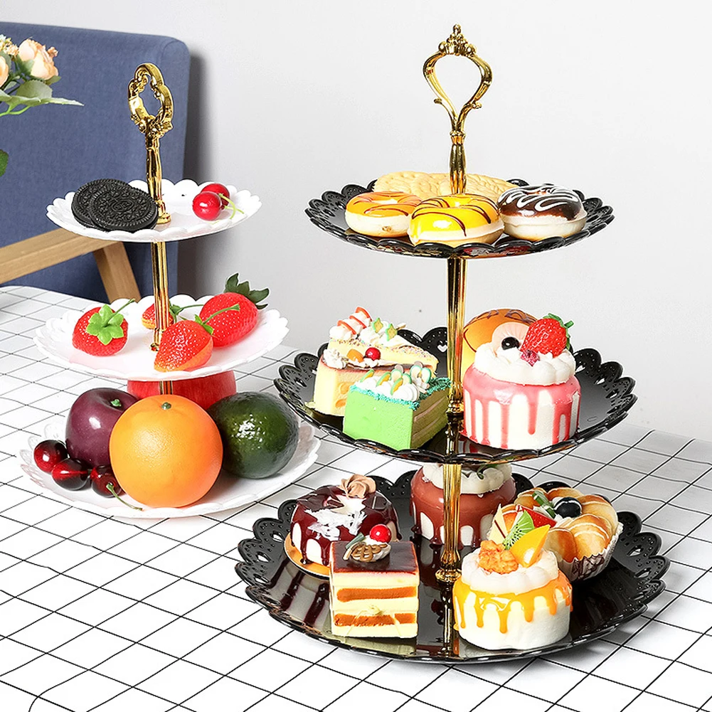 День рождения 3-х уровневая подставка трехслойная тарелка для фруктов Подставка для тортов десертов стойка для хранения овощей