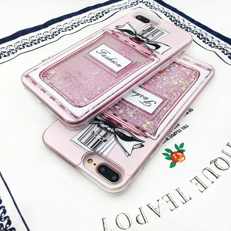 Чехол Marchcover для iPhone 6 6S 7 8 Plus XS Max XR X блестящий чехол с изображением флакона духов