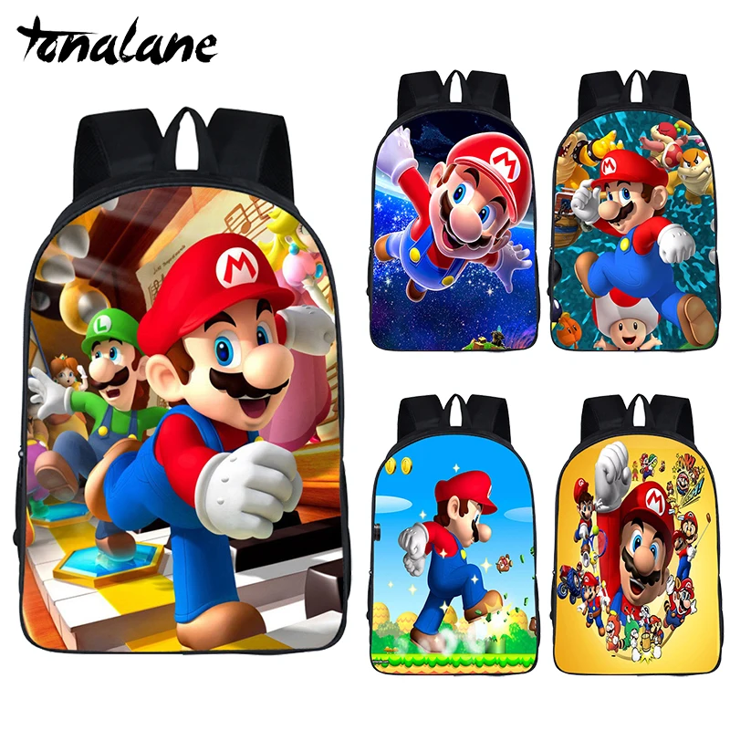 

Super Mario Cartoon Backpack Children School Bags Mario Luigi Printing Backpack for Teenage Girls Boys Laptop Travel Bags