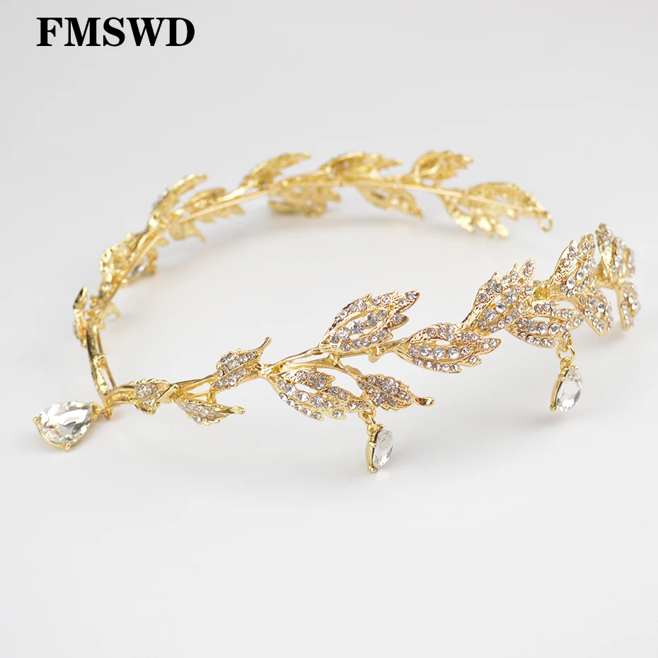 

Gold Silver Rhinestone Princess Headband Bride Wedding Crystal Crown Goddess Travel Photography Headwear Accessories