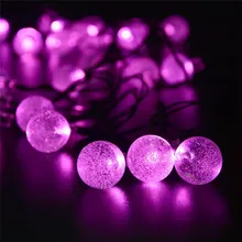 Лампы с солнечной батареей 12 м/39 футов 100LED хрустальный шар наружная гирлянда сказочные гирлянды рождественские праздничные Свадебные украшения для вечеринки