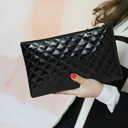 

New Fashion Women Clutch Bag PU Leather Wrist Strap Zipper Wallets Casual Coin Purse Handbags Day Clutches