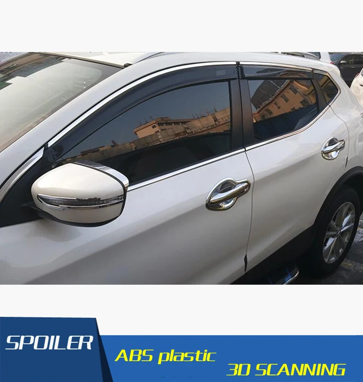 

For Qashqai Plastic Window Visor Vent Shades Sun Rain Deflector Guard For Qashqai Auto Accessories 4PCS/SET 2016