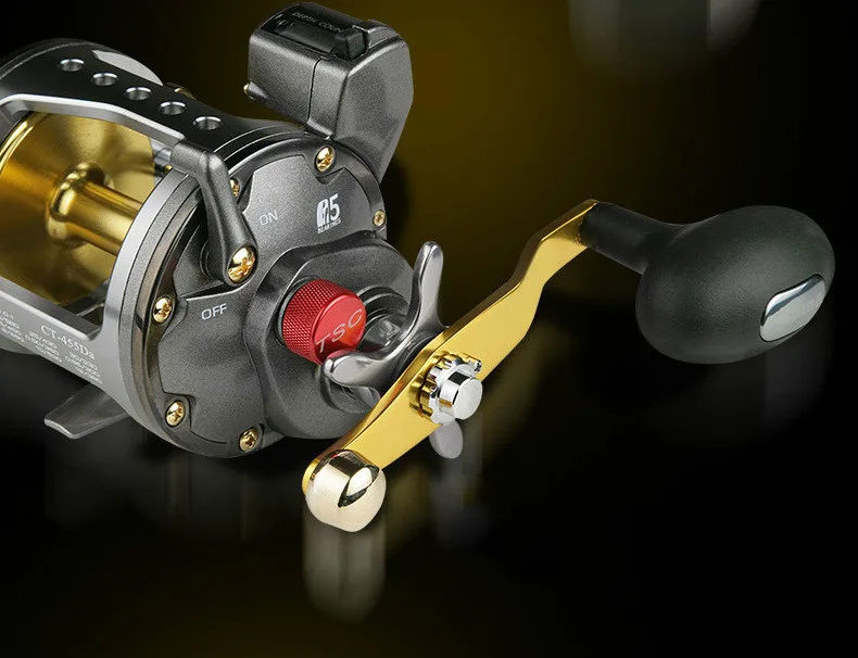 Roda de Tambor Carretel da Carcaça de Isca Artes de Pesca Enrolador de Bobina de Barco Carretel de Arremesso Okuma Série Todos Metal 5bb Carpa Linha Mar Jangada ct 7 Cheap Carretilhas de pesca
