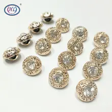 HL 30/50 uds/150 Uds 11MM nuevos botones chapados con mango de diamantes de imitación accesorios para la costura de prendas camisa