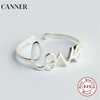 

CANNER 925 Sterling Silver Open Rings For Women Anillos Mujer S925 Jewelry Luxury Wedding Engagement Love Finger Ring Girl Gift