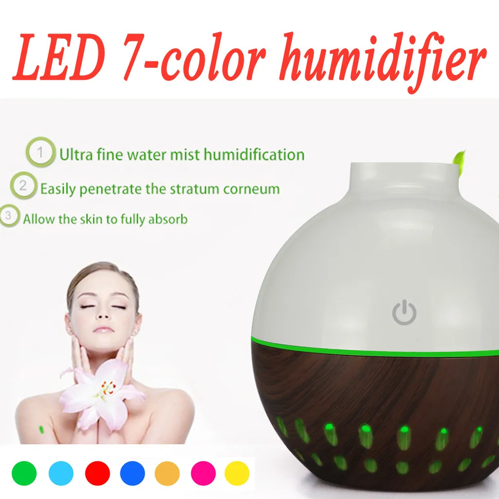 

LED 300ml Purifier Electric Aroma air diffuser Wood Grain Ultrasonic air Humidifier Essential oil Aromatherapy cool mist maker