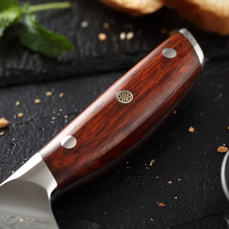 XINZUO 8,5 ''нож для хлеба High HRC Дамасская нержавеющая сталь лезвие дизайн хлеб сыр торт Кухонные ножи Палисандр Ручка