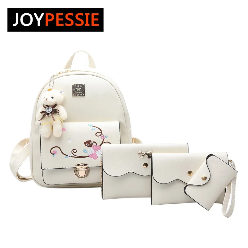 JOYPESSIE Small Women Backpacks female School Bags For Teenage Girls Black PU Leather Women Backpack Shoulder