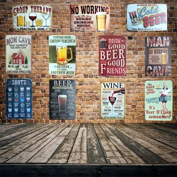 

[ Mike86 ] Beer Pratice Here Metal Sign PUB Home Hotel Decoration Vintage Painting Wall Poster Art 20*30 CM Mix Items AA-455